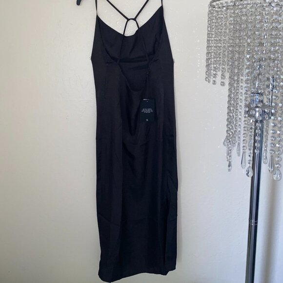 4th & Reckless Black Strappy Midi Dress Size Medium NWT - Picture 4 of 11
